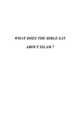 What Does the Bible Say About Islam
