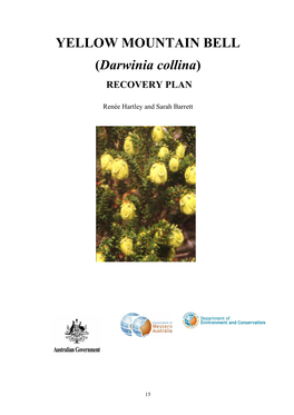 Yellow Mountain Bell (Darwinia Collina) Recovery Plan