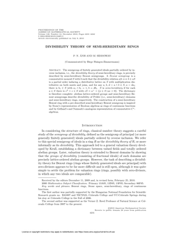 Divisibility Theory of Semi-Hereditary Rings