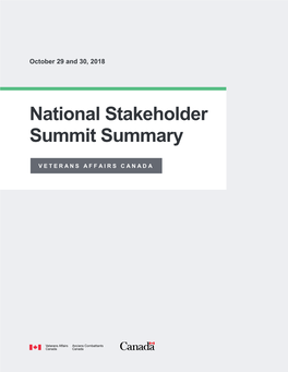 National Stakeholder Summit Summary
