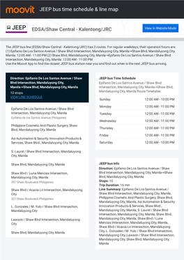 JEEP Bus Time Schedule & Line Route