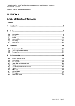 N SA Appendix 3 Details of Baseline Information
