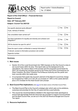 Council Tax 2021/22