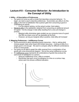 Indifference Curves