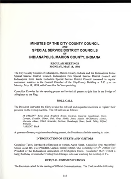 Journal of Proceedings of the City-County Council of Indianapolis