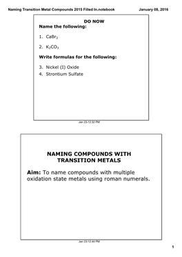 Naming Transition Metal Compounds 2015 Filled In.Notebook January 08, 2016