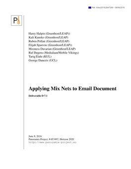 Applying Mix Nets to Email Document