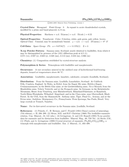 Susannite Pb4(SO4)(CO3)2(OH)2 C 2001-2005 Mineral Data Publishing, Version 1
