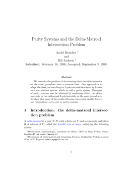 Parity Systems and the Delta-Matroid Intersection Problem