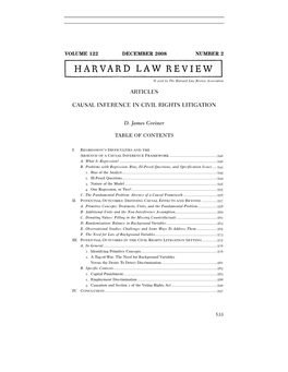 Articles Causal Inference in Civil Rights Litigation
