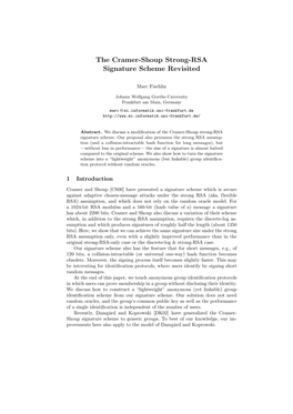 The Cramer-Shoup Strong-RSA Signature Scheme Revisited