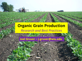 Organic Grain Production Research and Best Practices