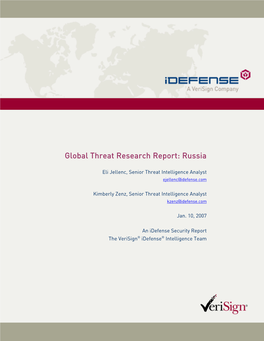 Global Threat Research Report: Russia
