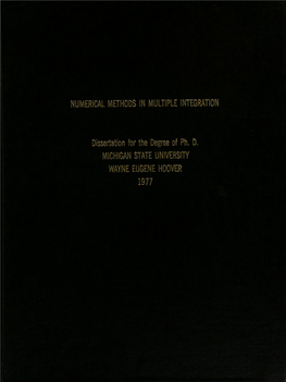 Numerical Methods in Multiple Integration