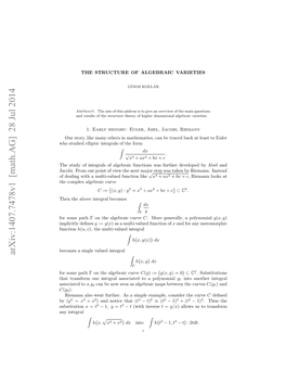 Arxiv:1407.7478V1 [Math.AG]