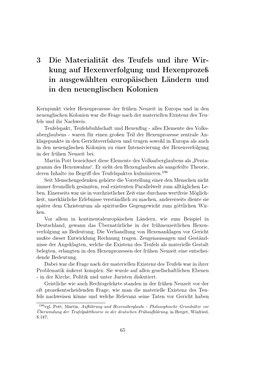 3 Die Materialität Des Teufels Und Ihre Wir- Kung Auf Hexenverfolgung Und Hexenprozeß in Ausgewählten Europäischen Ländern Und in Den Neuenglischen Kolonien