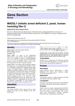 Gene Section Review