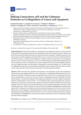 P53 and the Cathepsin Proteases As Co-Regulators of Cancer and Apoptosis