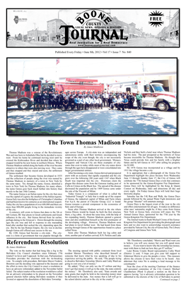 The Town Thomas Madison Found Referendum Resolution