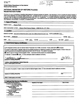 National Register of Historic Places Registration Form I