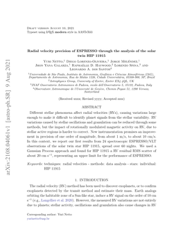 Radial Velocity Precision of ESPRESSO Through the Analysis of the Solar Twin HIP 11915