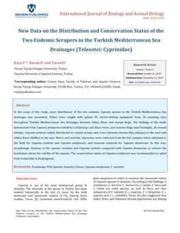 New Data on the Distribution and Conservation Status of the Two Endemic Scrapers in the Turkish Mediterranean Sea Drainages (Teleostei: Cyprinidae)