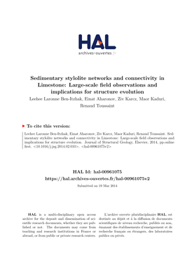 Sedimentary Stylolite Networks and Connectivity in Limestone