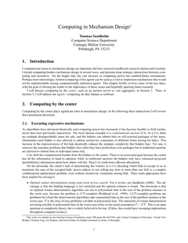 Computing in Mechanism Design∗