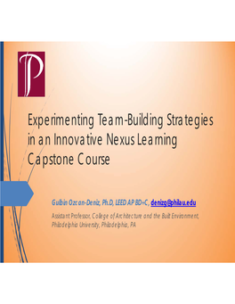 Experimenting Team-Building Strategies in an Innovative Nexus Learning Capstone Course