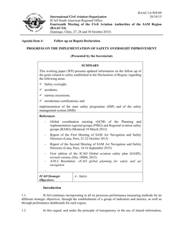 RAAC/14-WP/09 International Civil Aviation Organization 20/10/15