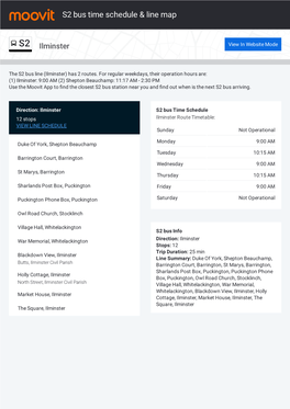 S2 Bus Time Schedule & Line Route