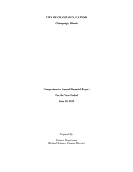 City of Champaign, Illinois Champaign, Illinois