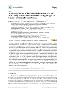 Analyzing Trends of Dike-Ponds Between 1978 and 2016 Using Multi-Source Remote Sensing Images in Shunde District of South China