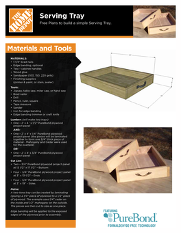 Serving Tray Materials and Tools