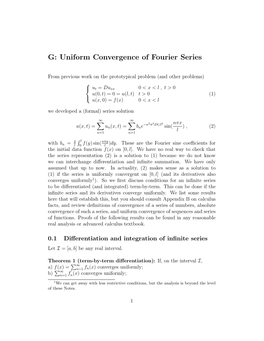 G: Uniform Convergence of Fourier Series