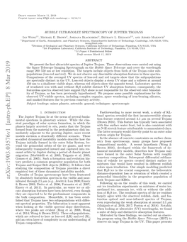 HUBBLE ULTRAVIOLET SPECTROSCOPY of JUPITER TROJANS Ian Wong1†, Michael E