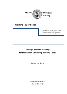 Strategic Scenario Planning for the German Carsharing Industry – 2025
