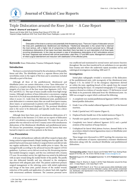 Triple Dislocation Around the Knee Joint – a Case Report