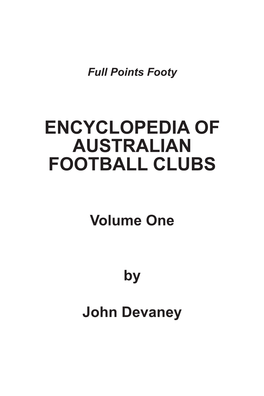 Encyclopedia of Australian Football Clubs