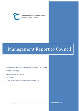 Management Report to Council