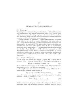 Lie Groups and Lie Algebras