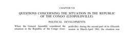 Questions Concerning the Situation in the Republic of the Congo (Leopoldville)