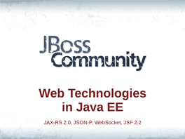 Web Technologies in Java EE