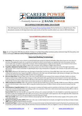 IBPS RRB Capsule 2014