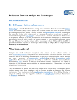 Difference Between Antigen and Immunogen What Is an Antigen?