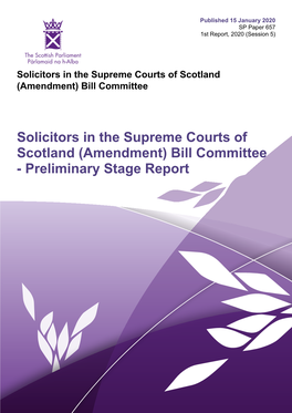 Solicitors in the Supreme Courts of Scotland (Amendment) Bill Committee