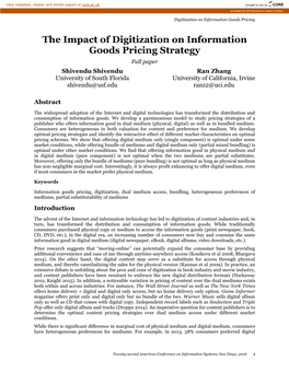 The Impact of Digitization on Information Goods Pricing Strategy