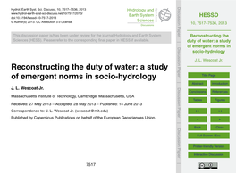 A Study of Emergent Norms in Socio-Hydrology