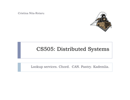 CS505: Distributed Systems