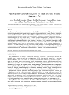 Feasible Microgeneration System for Small Amounts of Solid Biomass As Fuel